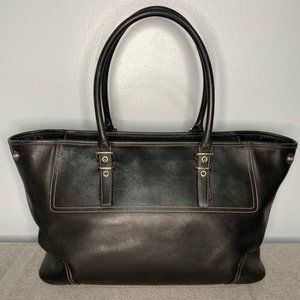 Vintage Coach Hampton Soft Black Large Leather Tote D04S-5131